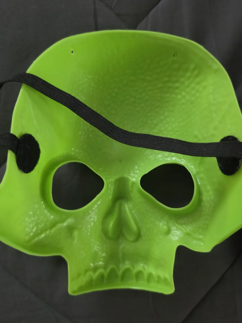 Neon Green & Black Decorative Skull Masks With Straps